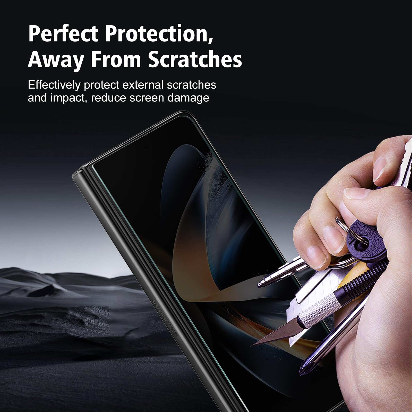 3-pak do Samsung Galaxy Z Fold 5/Z Fold 4 ochrona ekranu prywatności, folia ze szkła hartowanego o twardości 9H, odporna na zarysowania