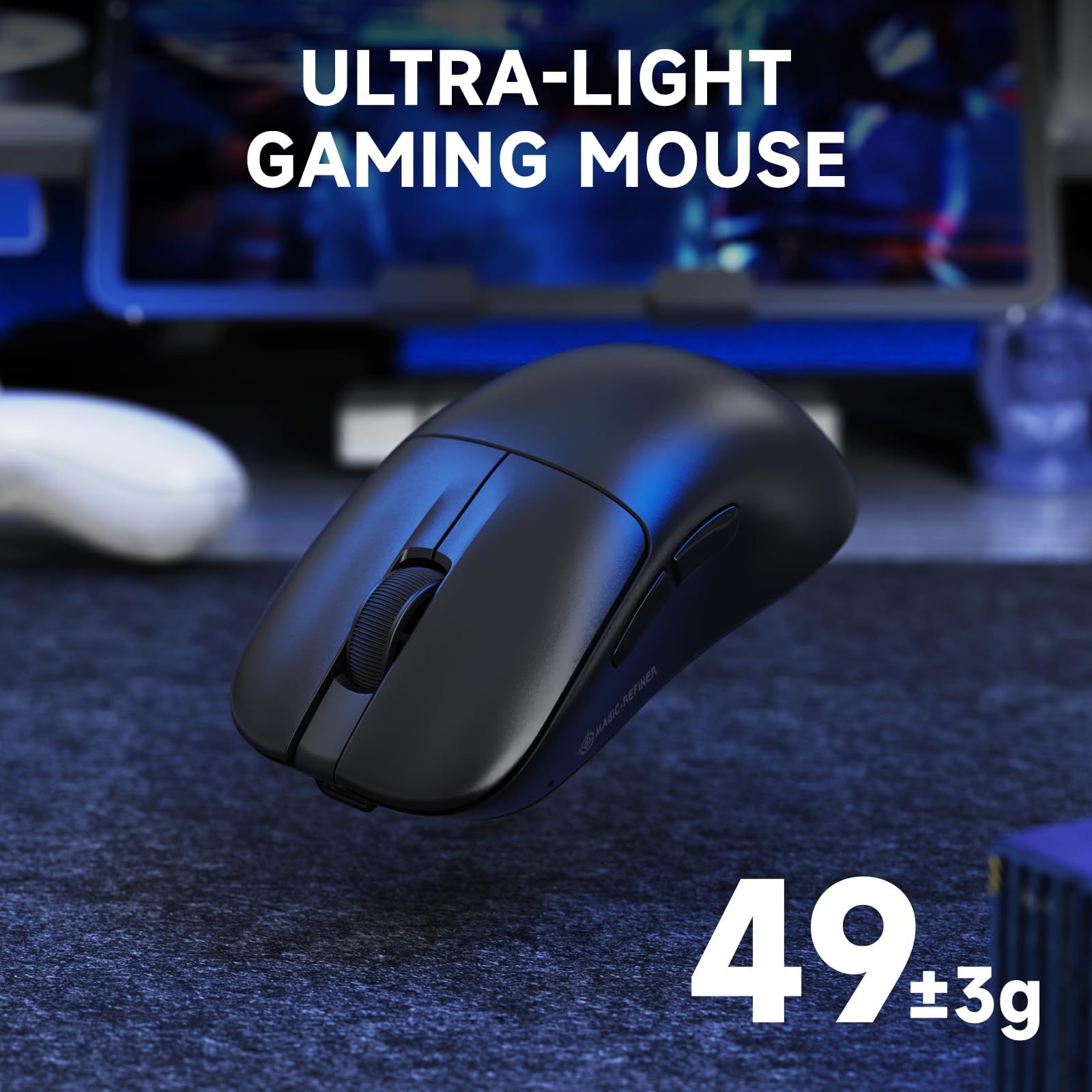 MAGIC-REFINER AJ119 – Mouse Gaming Wireless Da 49g, Sensore PAW3311, 24K DPI, Tripla Modalità (BT/USB/2.4G), Batteria 600mAh
