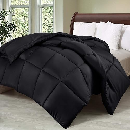Miniatura 6 de Utopia Bedding 1 relleno de edredón con 1 juego de sábanas de utopía, ropa de cama de 4 piezas (tamaño Queen, negro)