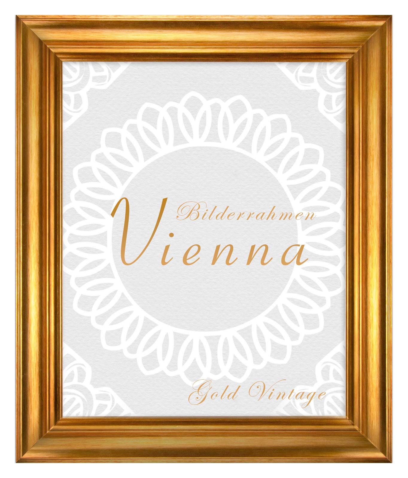 Vienna - Marco de fotos (madera maciza, 40 x 60 cm), color dorado
