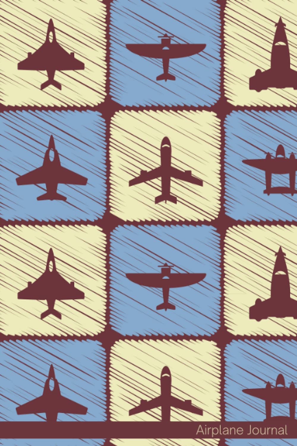 Airplane Journal: Notebook Journal For Teens and Adults | 120 Pages | Grey Lines | Glossy Cover | 6 x 9 In