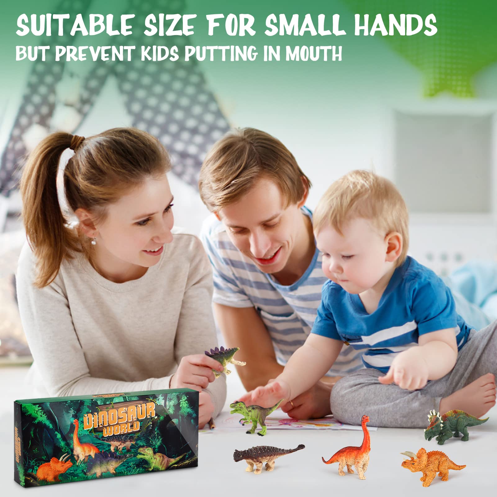 Image secondaire de Sanlebi Dinosaures Jouet - Réaliste Figurine Dinosaure Ensemble Modèle Ensemble Animaux Jouet Jeux Educatif Jouets pour Enfants