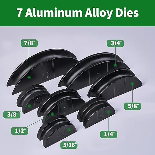 Miniatura 5 de Super Stars Kit de doblador de tubos hidráulicos de 14 a 78 pulgadas - Dobladora de tubos de cobre HVAC con 7 troqueles de aluminio - Herramienta de