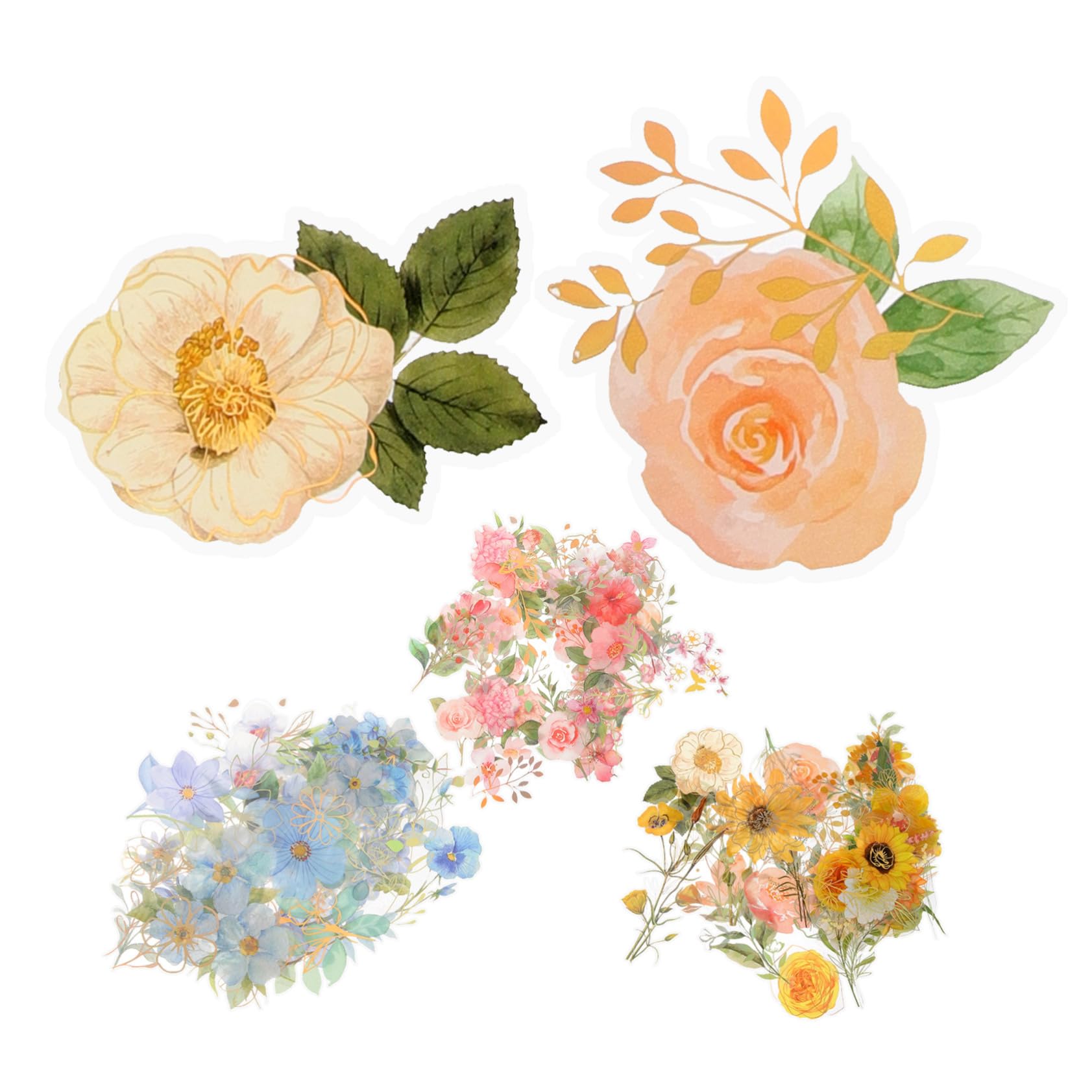 ARTIBETTER 15 Set set di adesivi Adesivo per album adesivi floreali per scrapbooking adesivi diario fai da te adesivi per scrapbooking Adesivi del diario adesivo fai da te plastica Colorato
