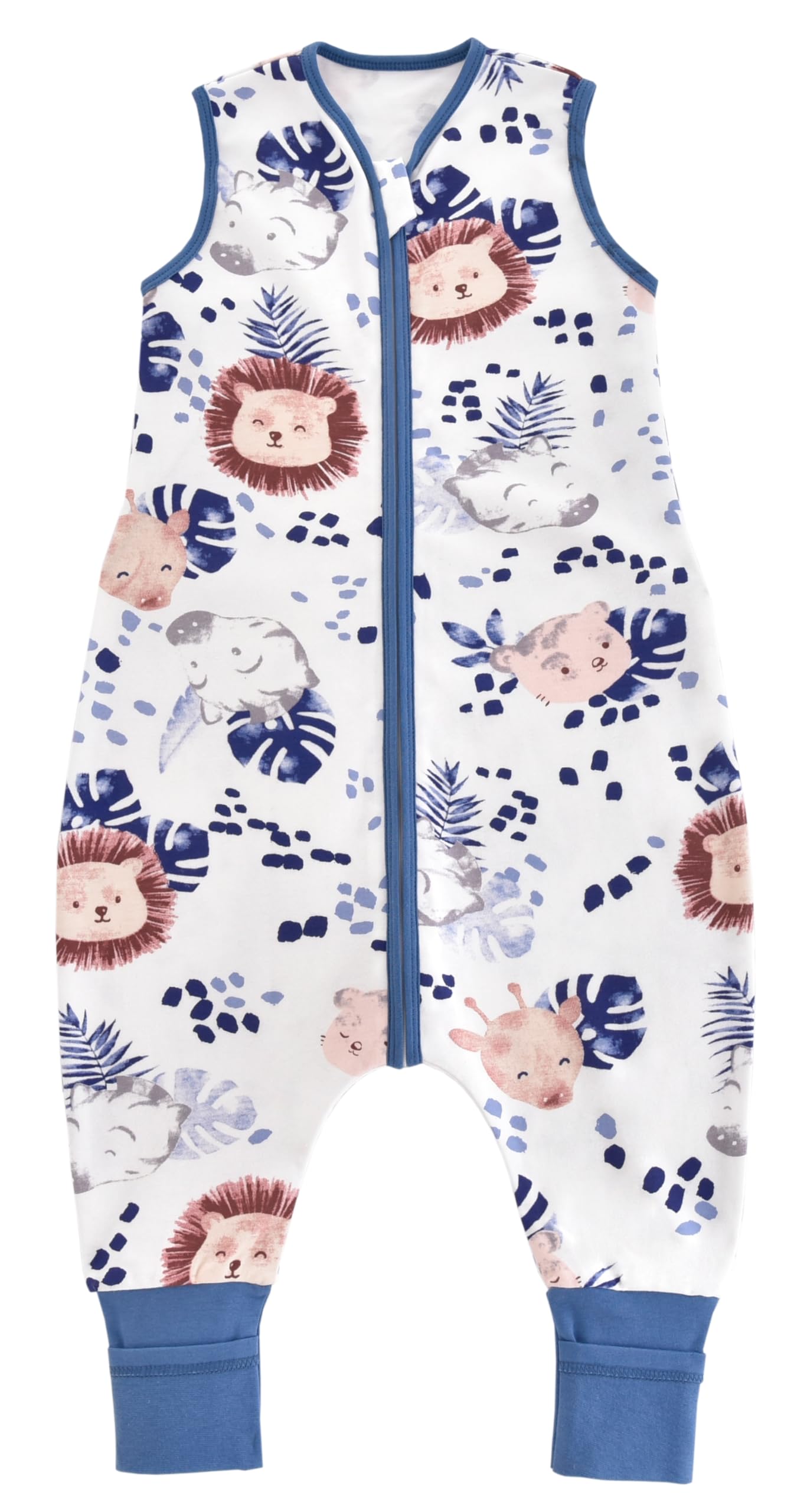Chilsuessy Baby Schlafsack Mit Beinen 1.5 Tog - 100% Baumwolle Ganzjahres Babyschlafsack Mit Füßen, Zebra, 90cm/Baby Höhe 95-105cm