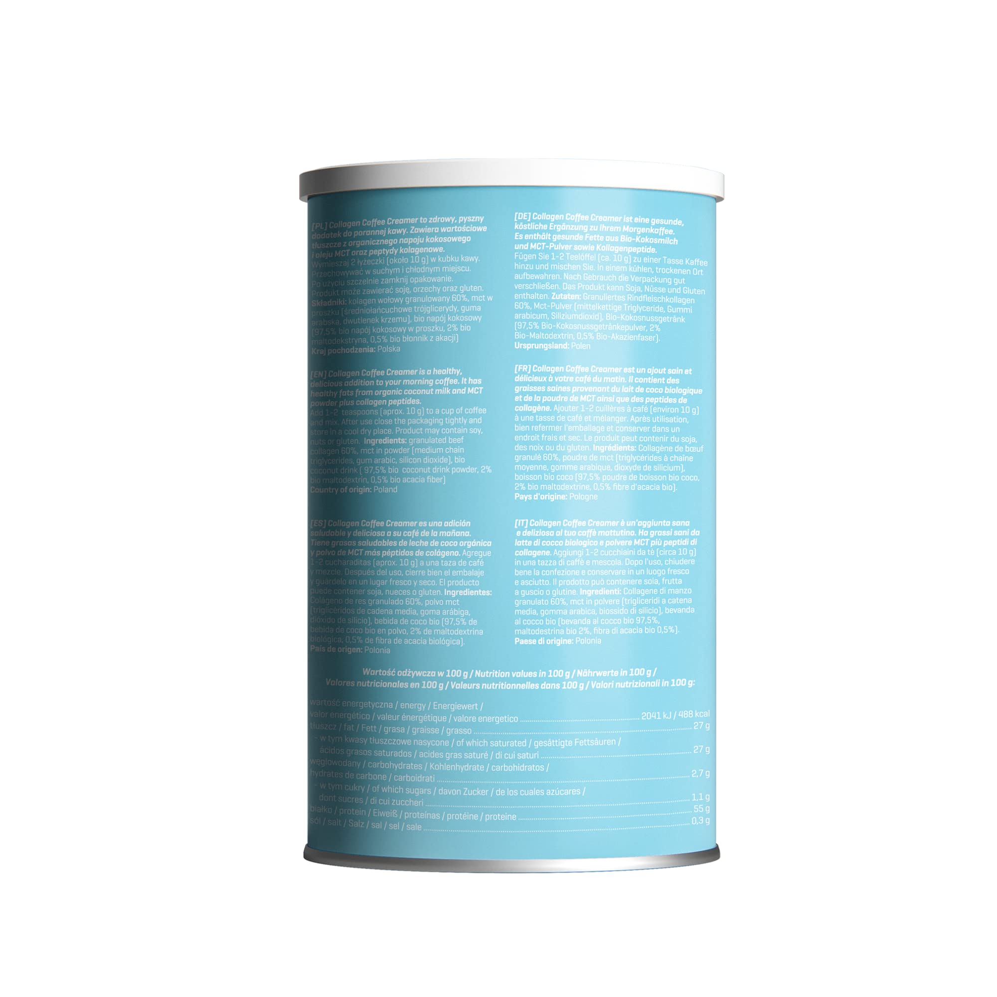 DIET-FOOD Collagen Coffe Creamer Kaffeeweißpulver Ketogene Kaffeecreme Keto Freundlich Bio Kokos Getränkepulver ohne Laktose und ohne Zusatz von Konservierungsstoffen 300g