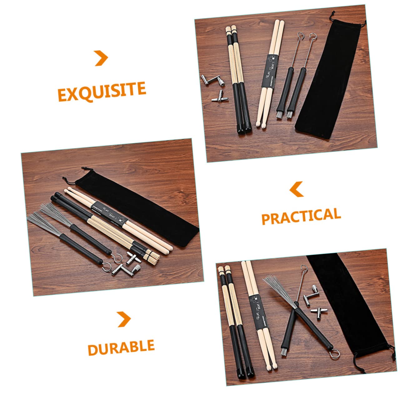 Abaodam Kit Accordatore Per Batteria Multiuso 1 Set Di Accessori Per Batteria Spazzola Per Esercitarsi