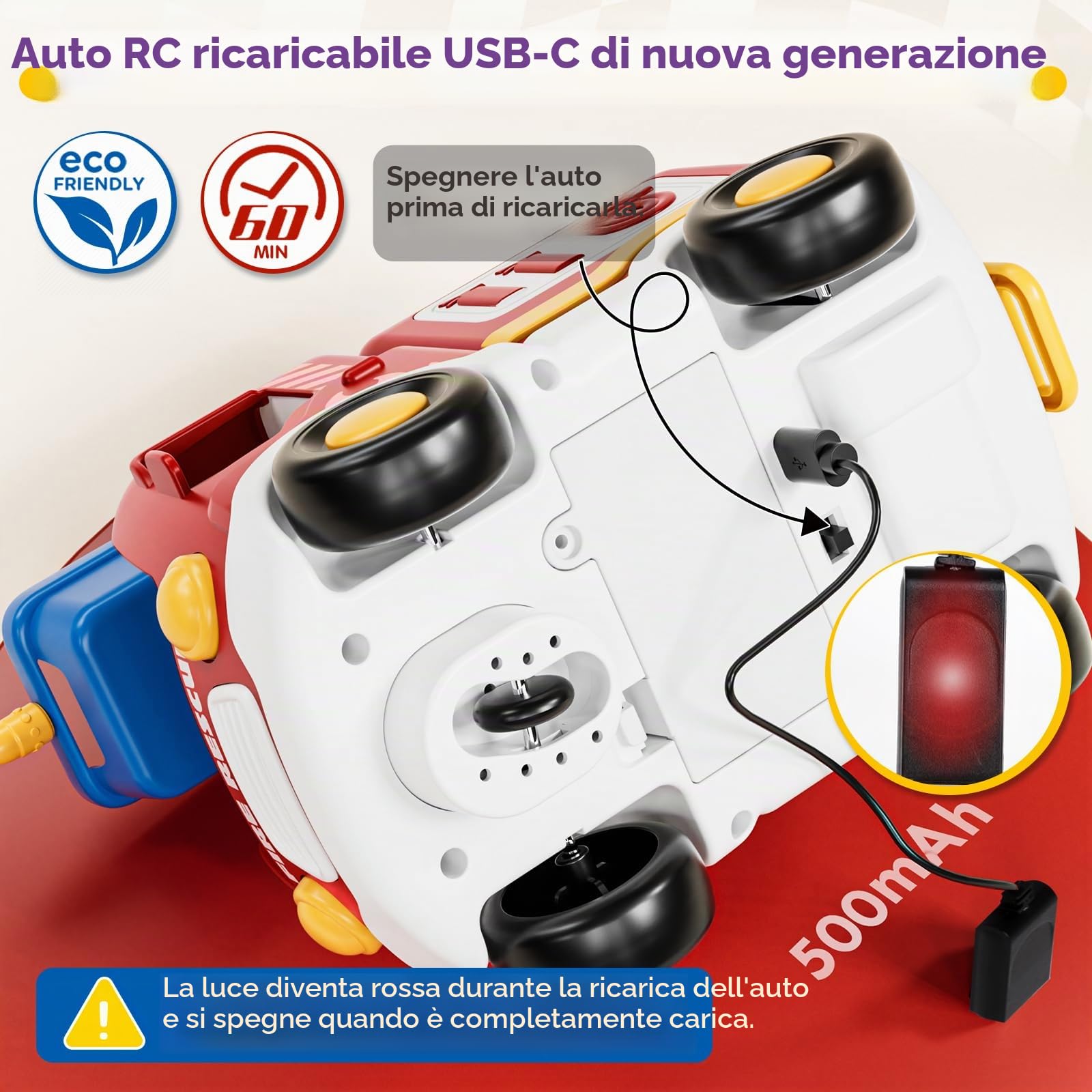 Lehoo Castle Macchina Telecomandata per Bambini, Camion Pompieri Giocattolo, Gioco Bambino 2 Anni, Regalo Bambino 2 Anni Maschio