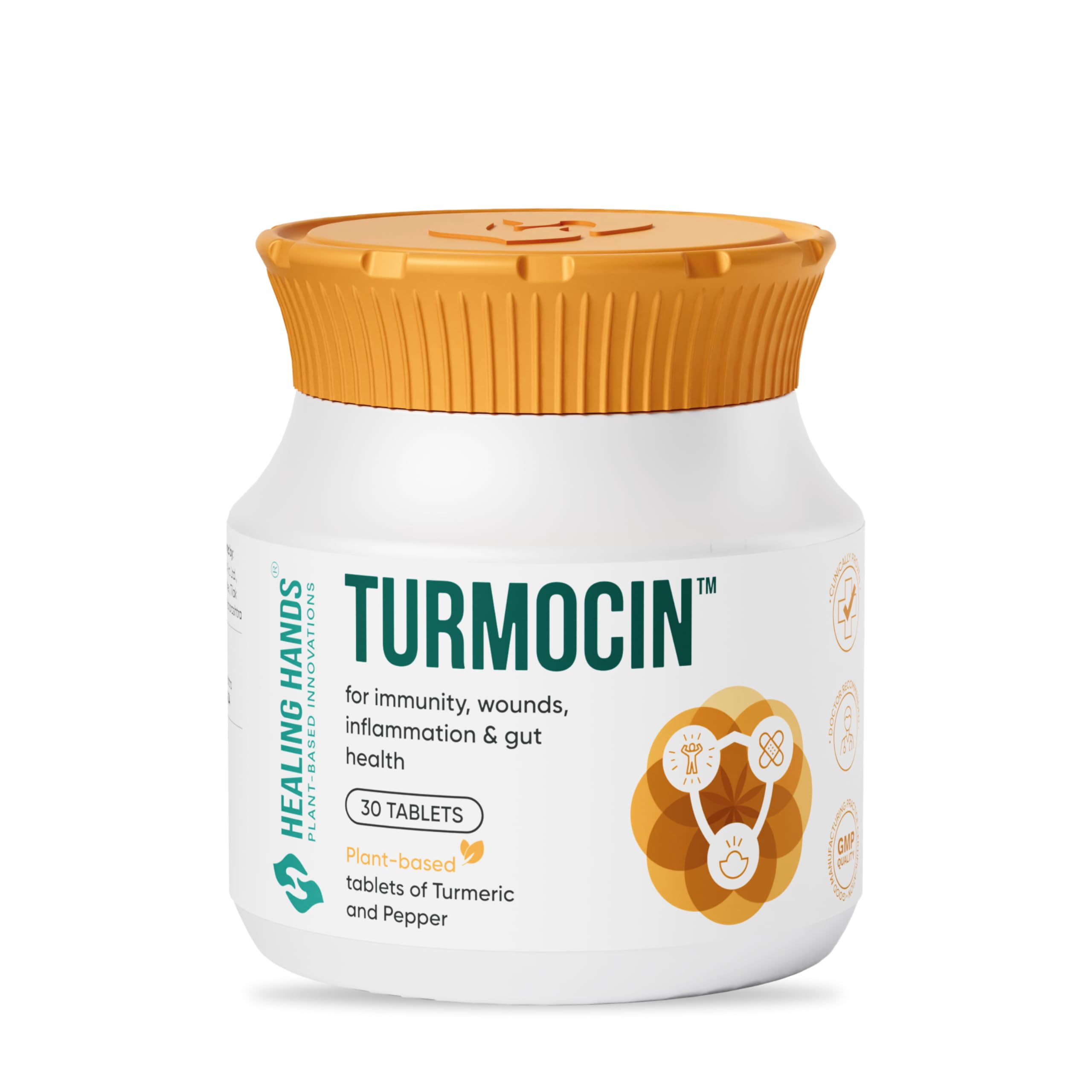 Healing Hands Turmocin Tablets with Turmeric & Pepper for Boosting Immunity, Joints Health, Wound Healing - 30 Tablets Pack of 1 (B09B7KXDZP) Amazon Price History, Amazon Price Tracker