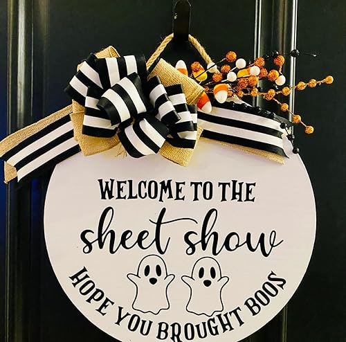 Miniatura 9 de Plantillas de Halloween para pintar sobre madera, plantilla redonda de Halloween de 12 pulgadas, plantillas de Hey Boo Trick or Treat Hocus Pocus