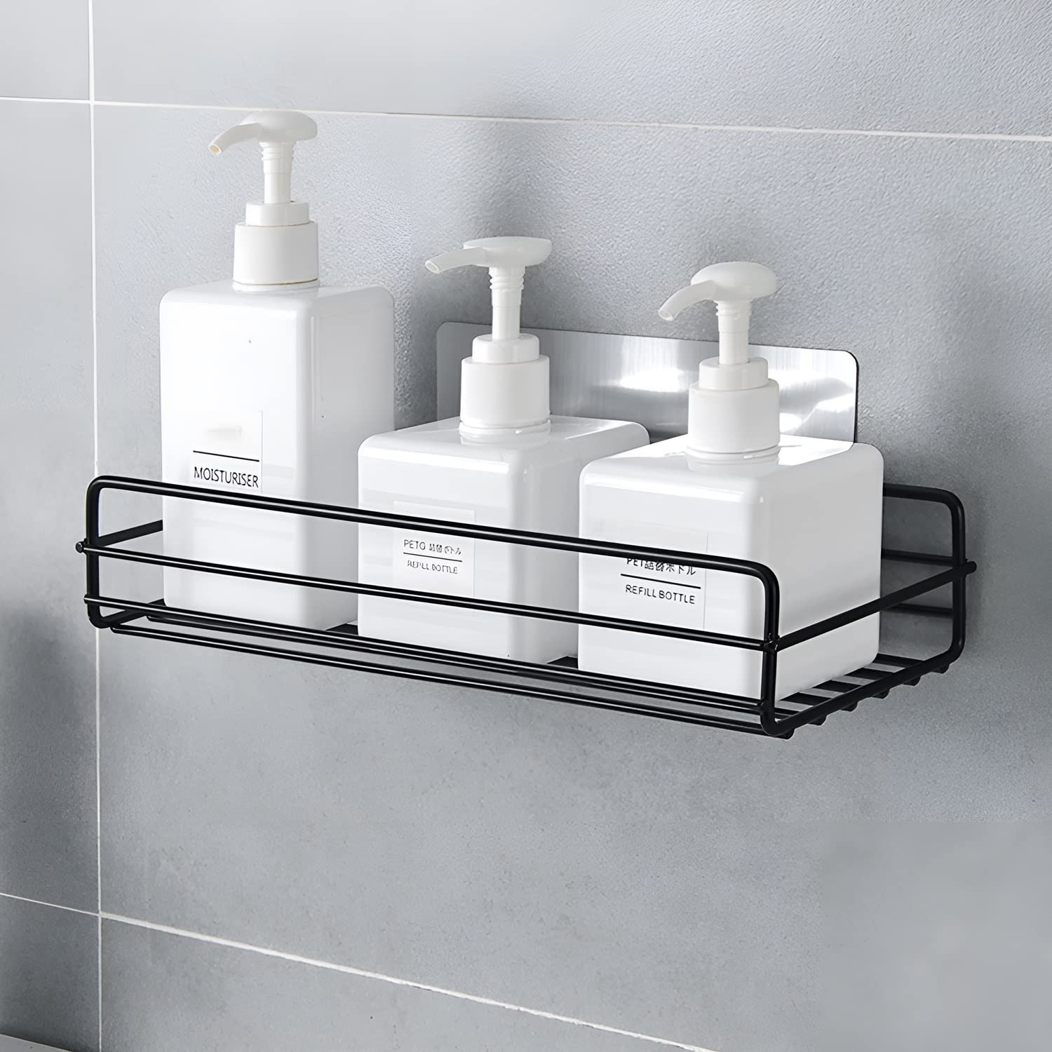 Oblivion Wall Mounted Soap Dish Holder | Self Adhesive Bathroom Shelf | Kitchen Shelf Organizer | Stainless Steel Wall Hanging Soap Storage Rack with Self Adhesive Magic Sticker (1 Shelf and 1 Hooks) (B09LD6Z3CG) Amazon Price History, Amazon Price Tracker