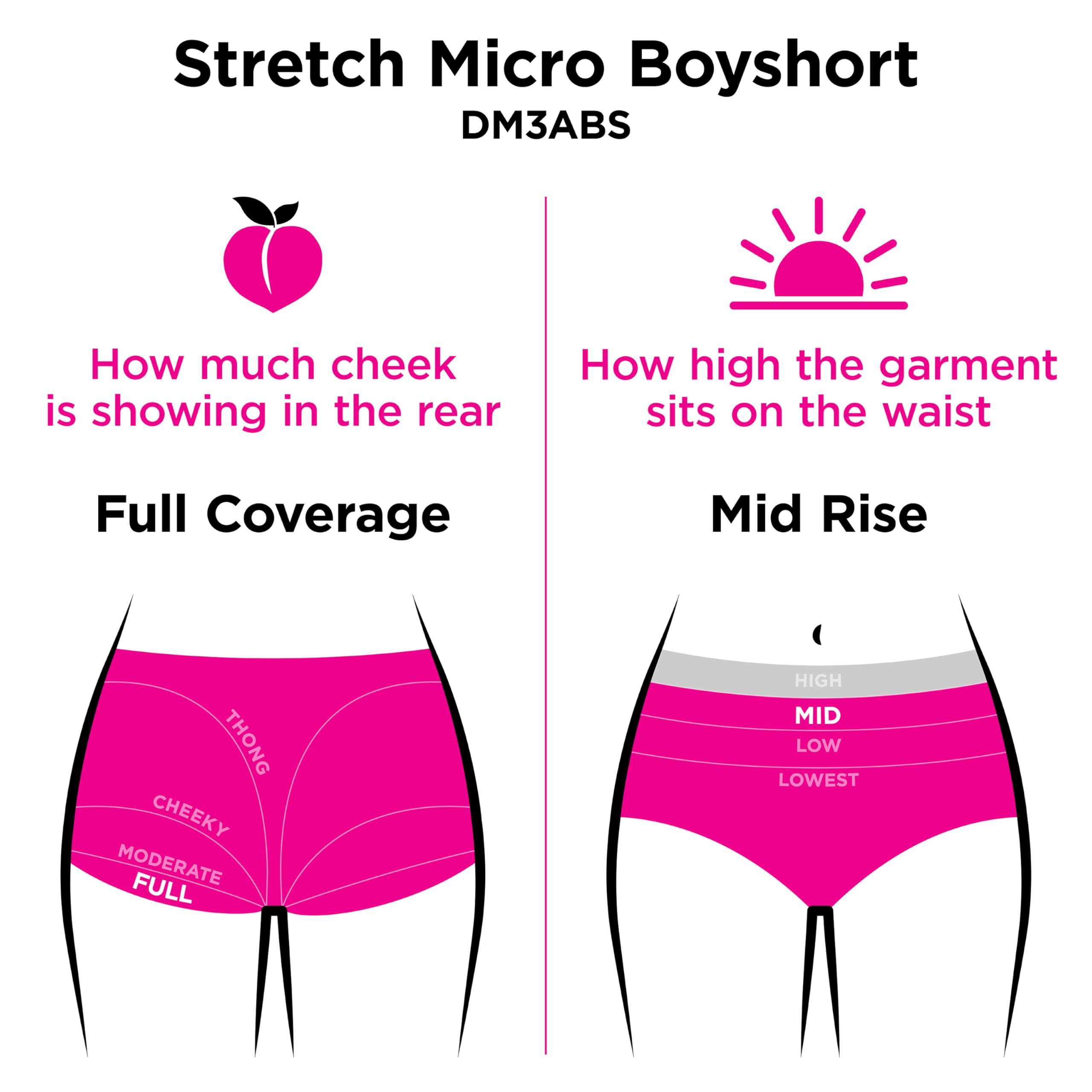 Maidenform Mutandine boyshort da donna in microfibra, a vita media, confezione da 3
