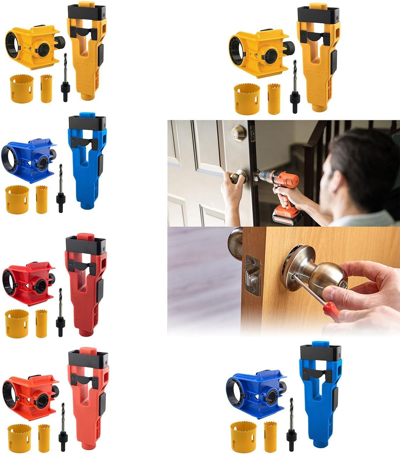 ECOMISTIQ® Door Lock Installation Set Mortise Jig Mortising Machine with Guide Template Yellow|Jigs|Power Tool Accessories|Power & Hand Tools|Home Improvement