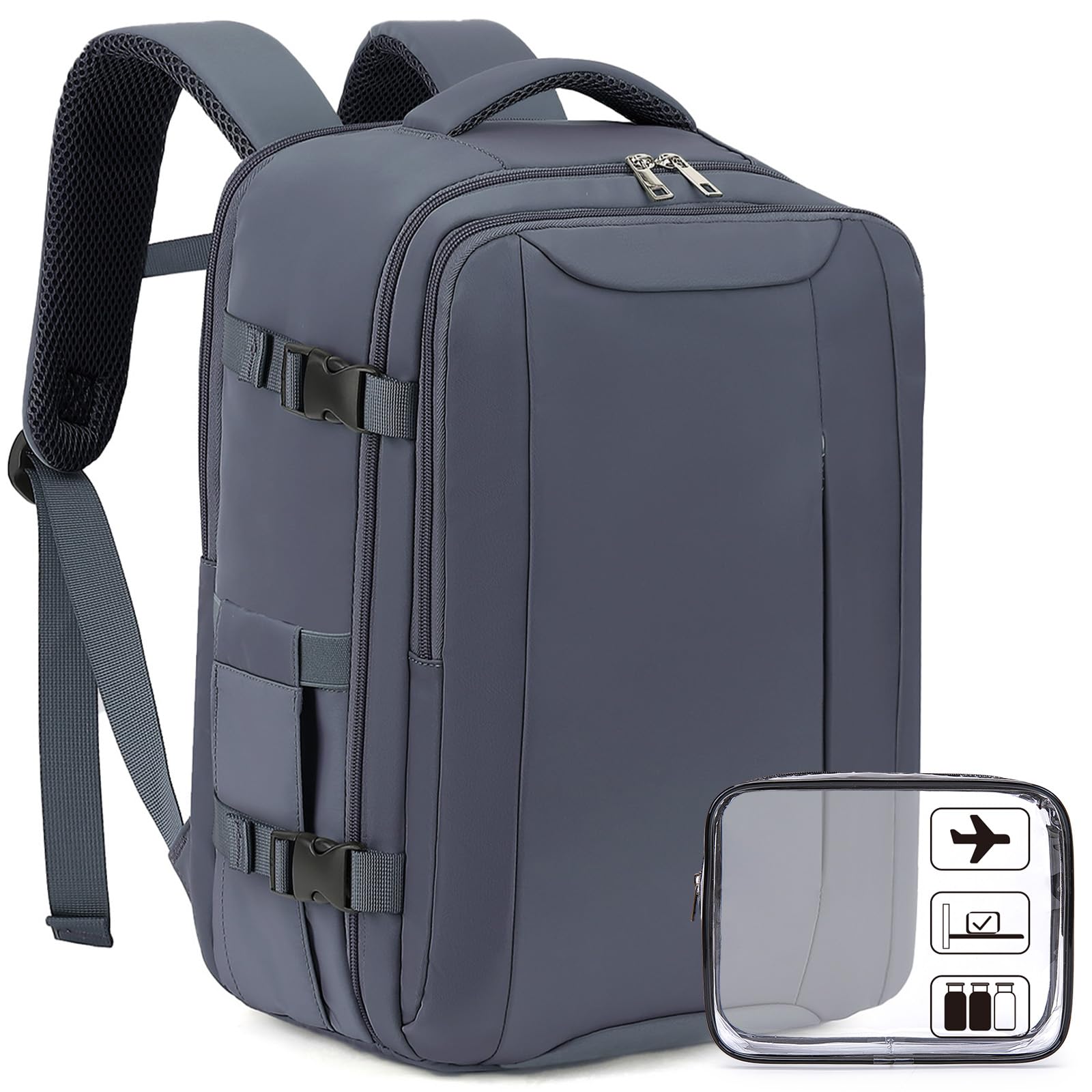 Xkdoai for Easyjet Cabin Bag 45x36x20, Travel Backpack with TSA Approved Clear Bag, Carry-ons Cabin Backpack for Travelling Underseat Cabin Bag Laptop Backpacks Luggage Set — view 14