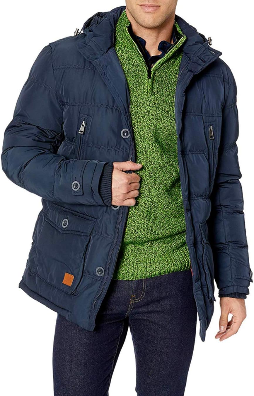GN Luciano Men's Down Jacket Thermal Padded Classic Oxford Parka Coat