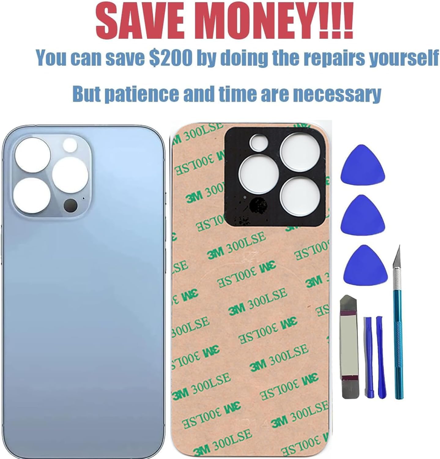 Cristal Trasero De Repuesto Para IPhone 13 Pro - Con Adhesivo Preinstalado Y Kit De Herramientas, Color Verde Alpino Cristal Trasero De Repuesto Para IPhone 13 Pro - Con Adhesivo Preinstalado Y Kit De Herramientas, Color Verde Alpino