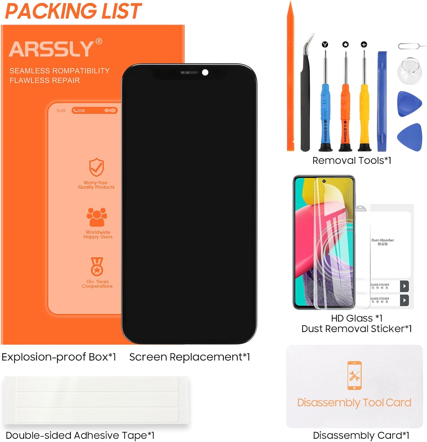 for iPhone 12 Mini Screen Replacement Kit for iPhone 12Mini LCD Screen Display Touch Digitizer A2398,A2400,A2399 Assembly Repair Parts(Incell,5.4 inch)