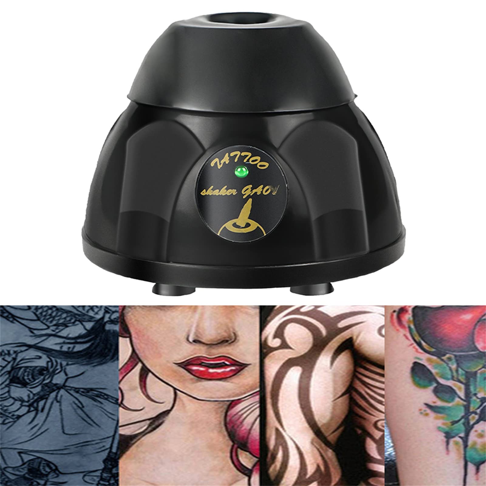 Vortex Mischer,Wiederaufladbarer USB Tinten Rührer,Vortex Schüttler mit 5200 U/min,6 Saugnapf-Design,Stoßfest&Stabil,Elektrischer Tattoo Pigmenttintenmischer,für Nagelstudios,Tätowierer(Schwarz)