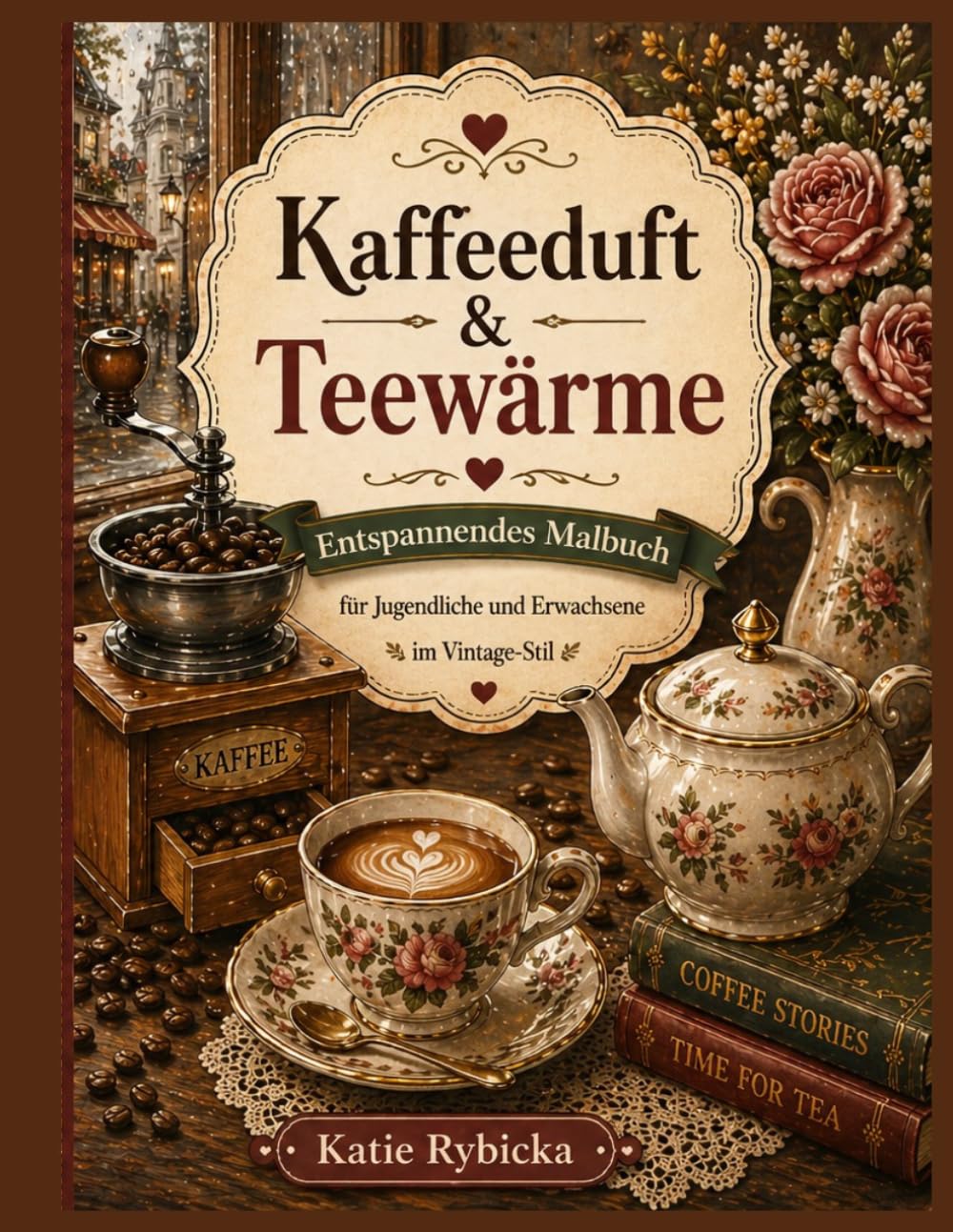 Kaffeeduft & Teewärme: Entspannendes Malbuch für Jugendliche und Erwachsene | Gemütliche Vintage Kaffee- und Teemotive zur Entspannung