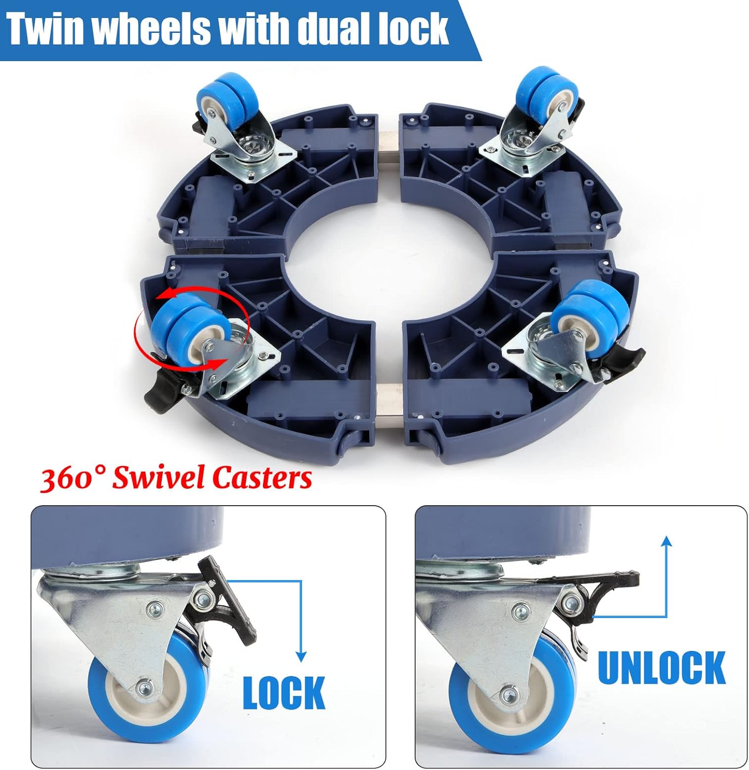 W B D WEIBIDA Plant Dolly with Wheels Heavy Duty Size-Adjustable Rolling Plant Stand for Large Flower Pots