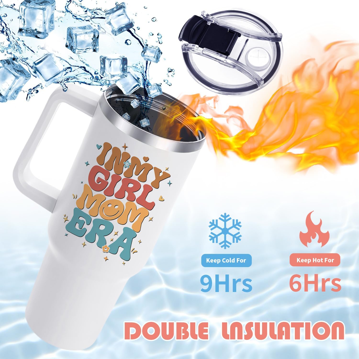 Girl Mom Tumbler with Handle, Girls Moms Gifts - 40 oz In My Girl Mom Tumbler with Straw and Lid - Girls Moms Drinking Cup Gifts for Female Mother Gift for Mothers Day Birthday Christmas - Image 2