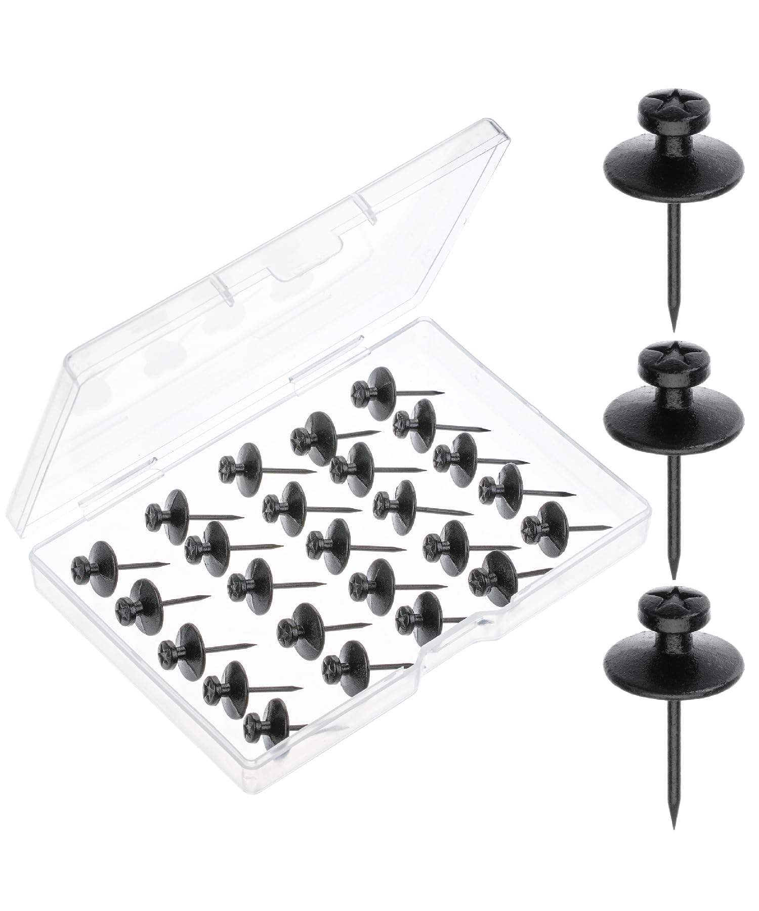 Mr. Pen Black - Double Headed Picture Hanging Nails, 25 Pack, Picture Nails, Tacks For Wall Hangings, Pins, Thumb Tacks, Picture Hangers