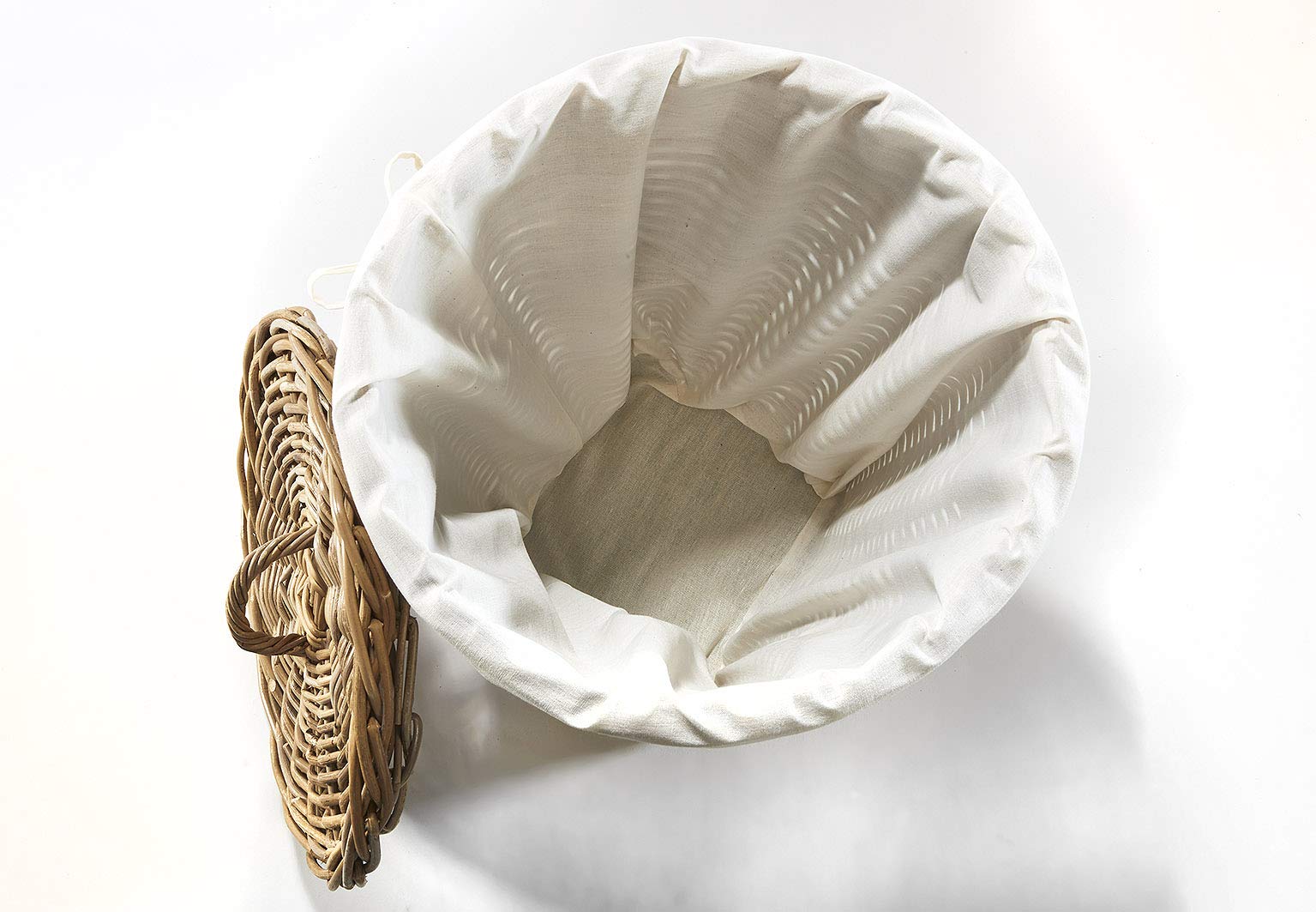 Kobolo Wäschebehälter Wäschetonne Wäschesammler KUBUS - Rattan - grau - 40x40x47 cm