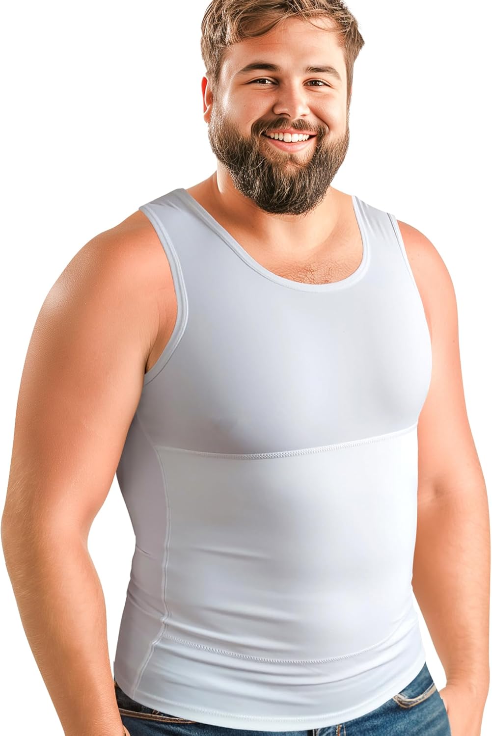 ARMSTRONG AMERICA Compression Shirt for Men | Gynecomastia Compression Tank Top Men | Mens Shapewear Compression Shirts - Image 2