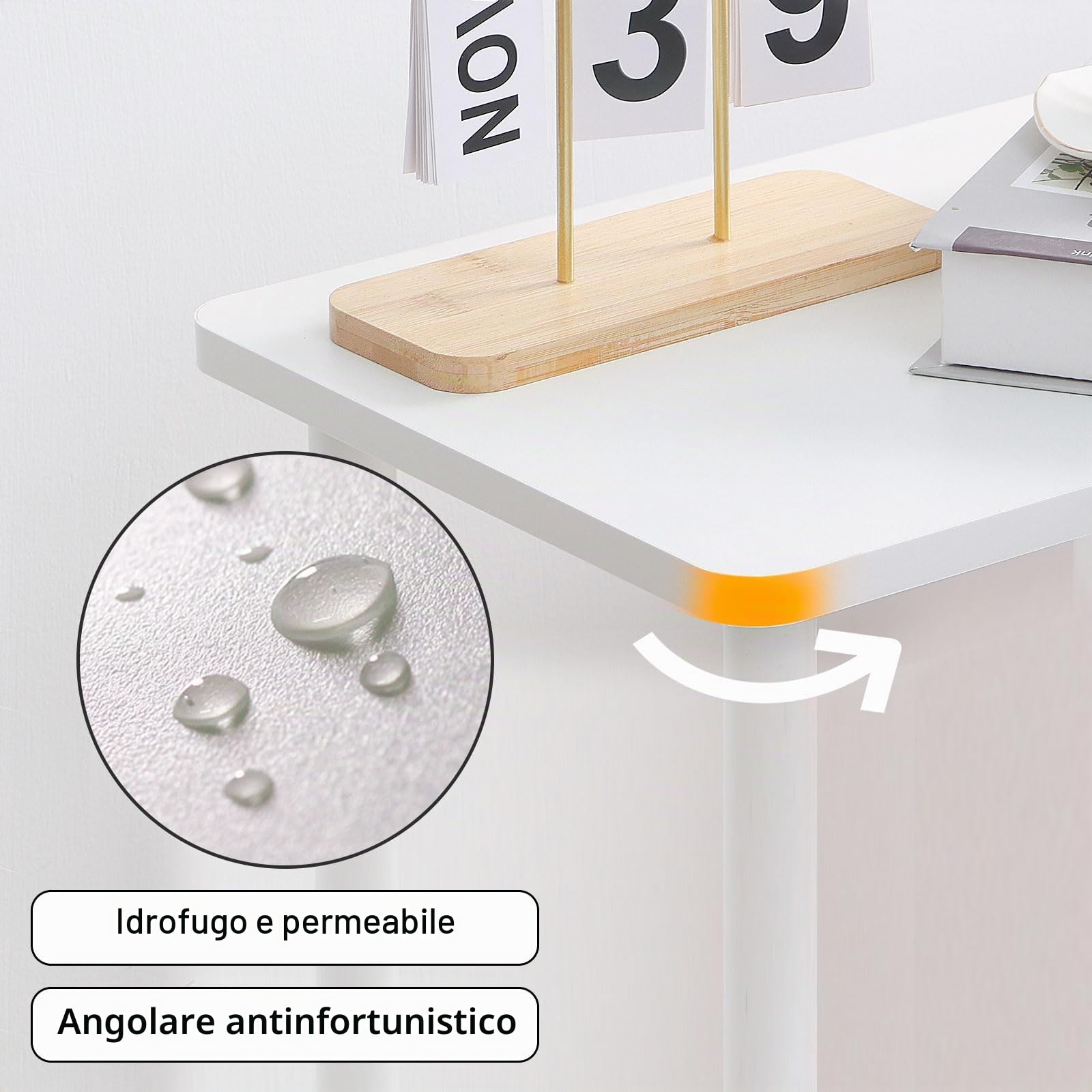 Tavolino da Salotto a 2 Livelli in legno, Bianco, 40x30x47.5cm | Comodino Camera da Letto,Tavolo con Ripiani Portaoggetti,Mobiletto Cucina Salvaspazio,per Corridoio,Divano, Soggiorno
