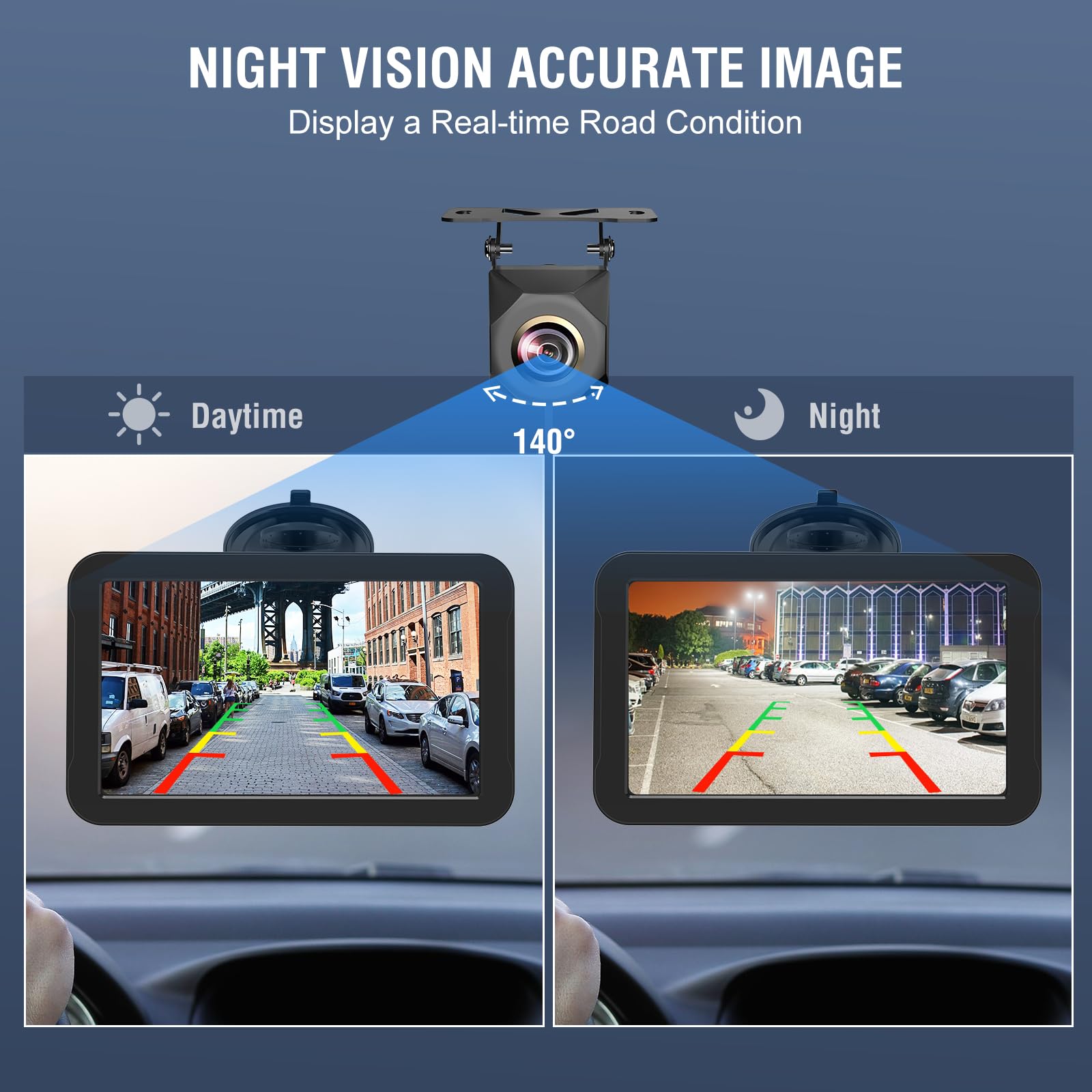 PARKVISION Rückfahrkamera Set 7" Monitor, Kabel, 12V, PKW SUV Pick-up | Plug & Play: Strom via Zigarettenanzünder oder Rückfahrscheinwerfer