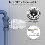 Thermostatic Radiator Head, 3 Pcs TRV M30x1.5 Smart Radiator Thermostat Radiator Valve Replacement Head, Thermostatic Radiator Valve Heating System Temperature Control Heads for Home Office (3)