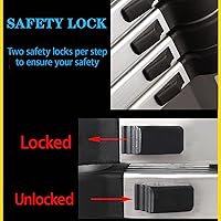 Vista 9 de Escalera de aluminio - 1.63M/5.5FT de estructura en A, escalera extensible telescópica, portátil, multiusos, plegable, resistente, capacidad