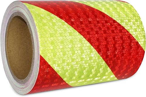 Ruban Reflechissant Adhesif Rouge et Jaune 15cm x 10m Band XFXIA