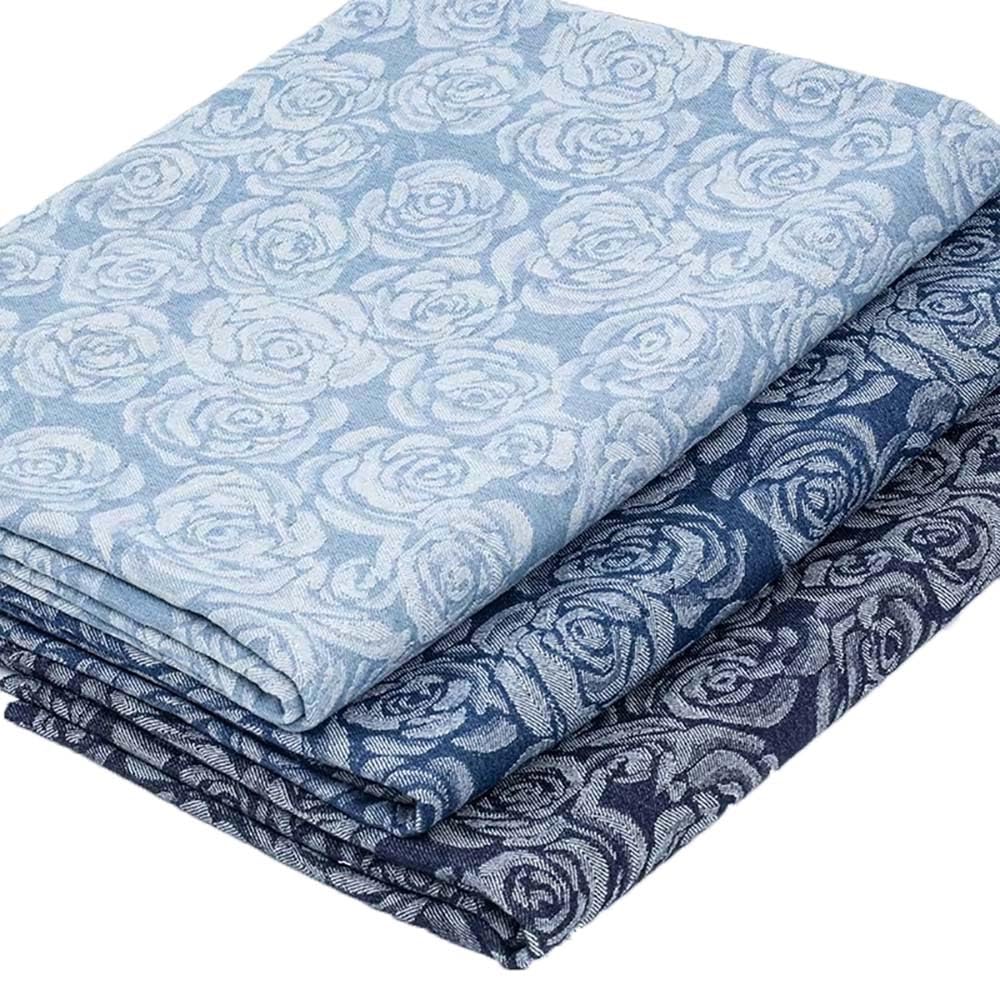 170x50cm Tkanina Żakardowa Vintage Denim Rose - 85% Bawełny, 15% Poliestru, Sprany Materiał Do Samodzielnego Szycia Spodni, Odzieży, Spódnic, Kurtek, Bagażu(Style 3)