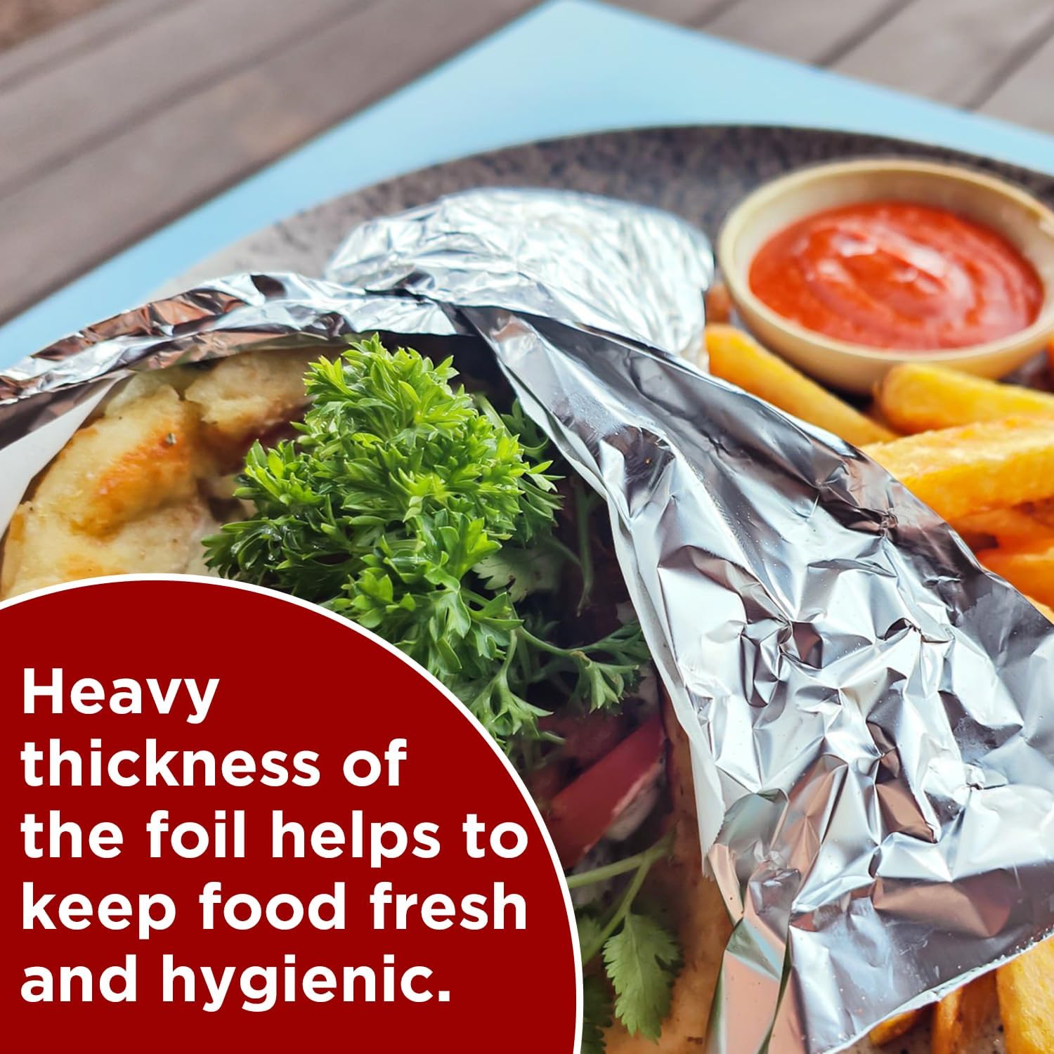 MOM CUTLERY Aluminium Foil 72 Meters 14 Microns | Parchment & Wrapping Paper | Silver foil | Perfect for Cooking, Baking, Packing and Serving Foods - Image 3 thumbnail