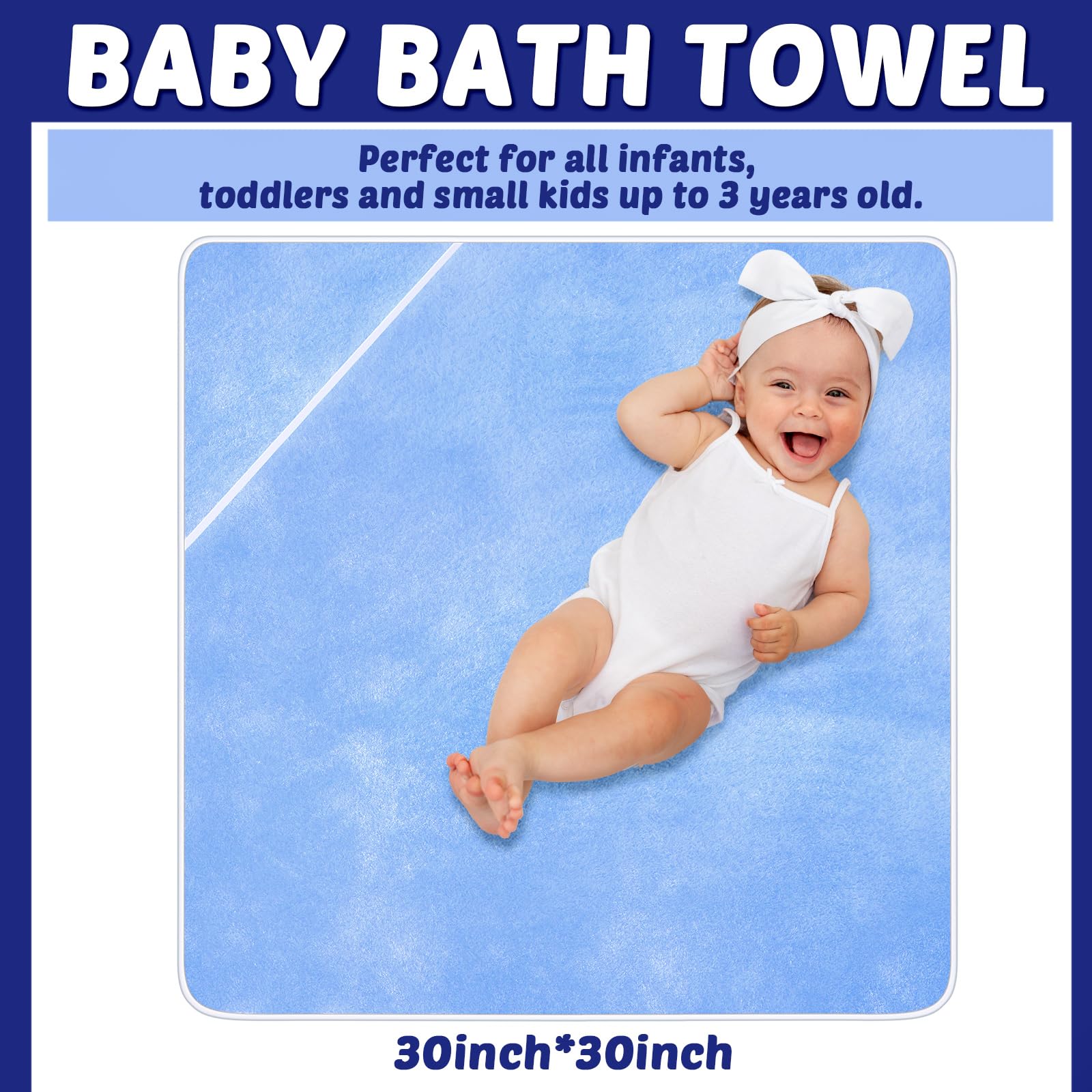 Reginary - Paquete de 4 toallas con capucha para bebé, forro polar coral, toallas de baño de 30 x 30 pulgadas, suave y absorbente, para recién nacidos, niños, niñas, suministros de regalo de ducha