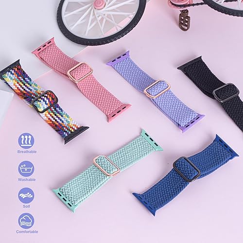 Miniatura 7 de Correa elástica trenzada compatible con Apple Watch Series 1110987654321 SE321 de 1.496 pulgadas, 1.575 pulgadas, 1.614 pulgadas, 1.654 pulgadas,