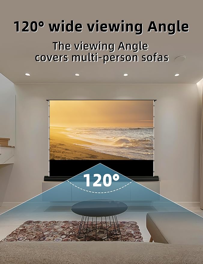 Pantalla Fresnel Motorizada de 100" con Soporte de Piso miniatura 4