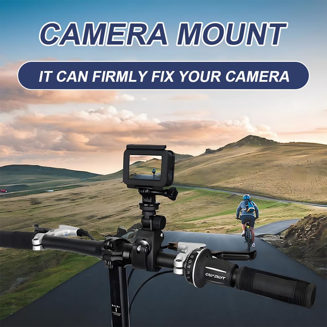 JEYORZY 2PCS Supporto per Manubrio della Bicicletta e Moto, Supporto per Action Camera, Compatibile con GoPro Hero8/7/3+3/2 e Altre Action Cam, Materiale ABS e Alluminio, Regolabile e Leggero