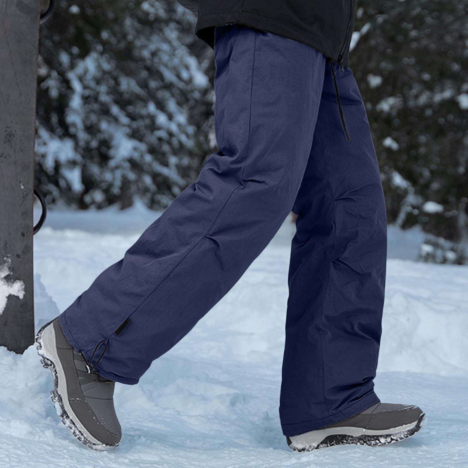 Pantaloni da sci da uomo, impermeabili, da snowboard, caldi, con coulisse, invernali, da sci, da sci, da snowboard, in softshell, per attività all'aria aperta
