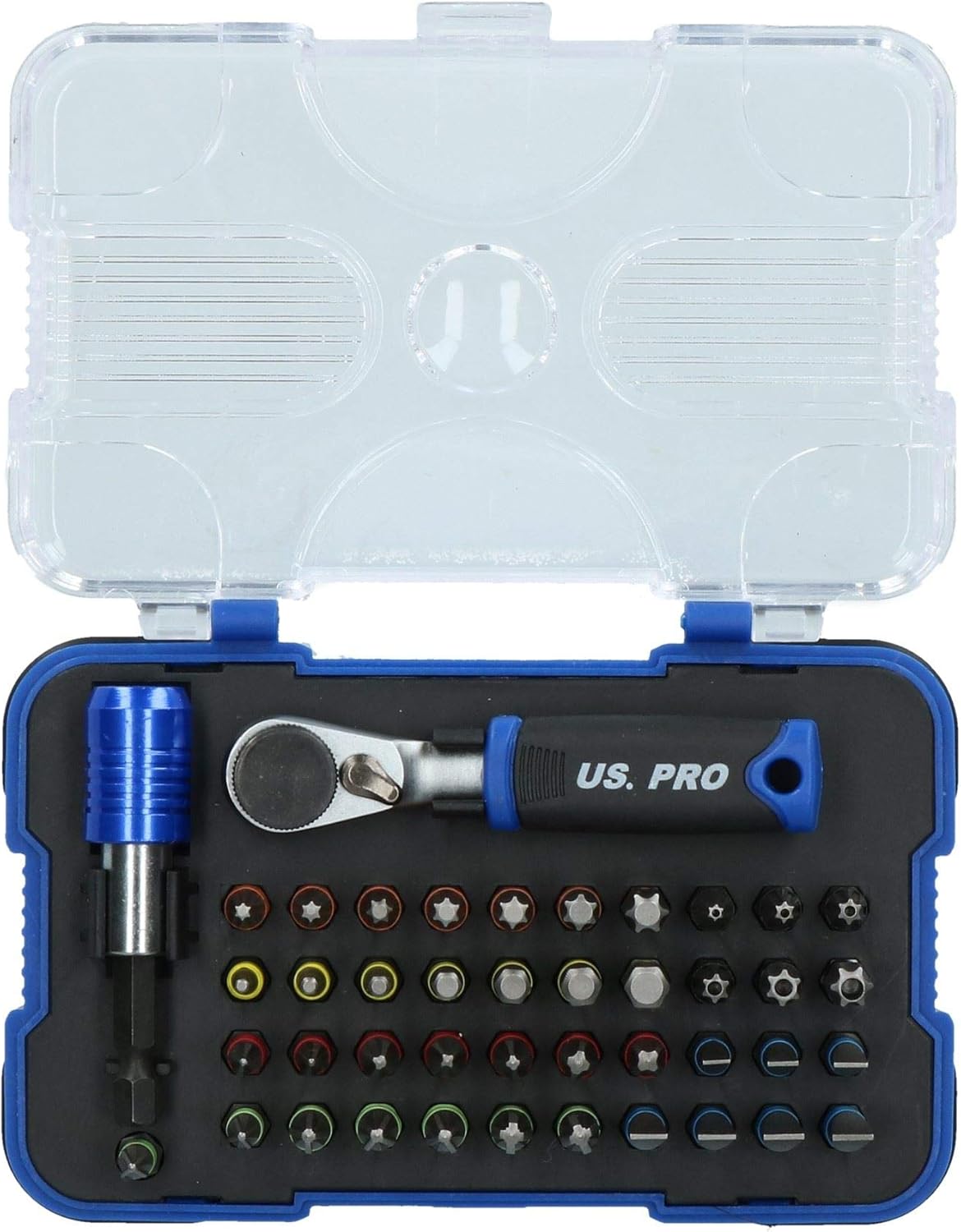 Hex/Torx/Tamper/Phillips Flat Pozi 43pc Bit Set 1/4" Drive By US Pro