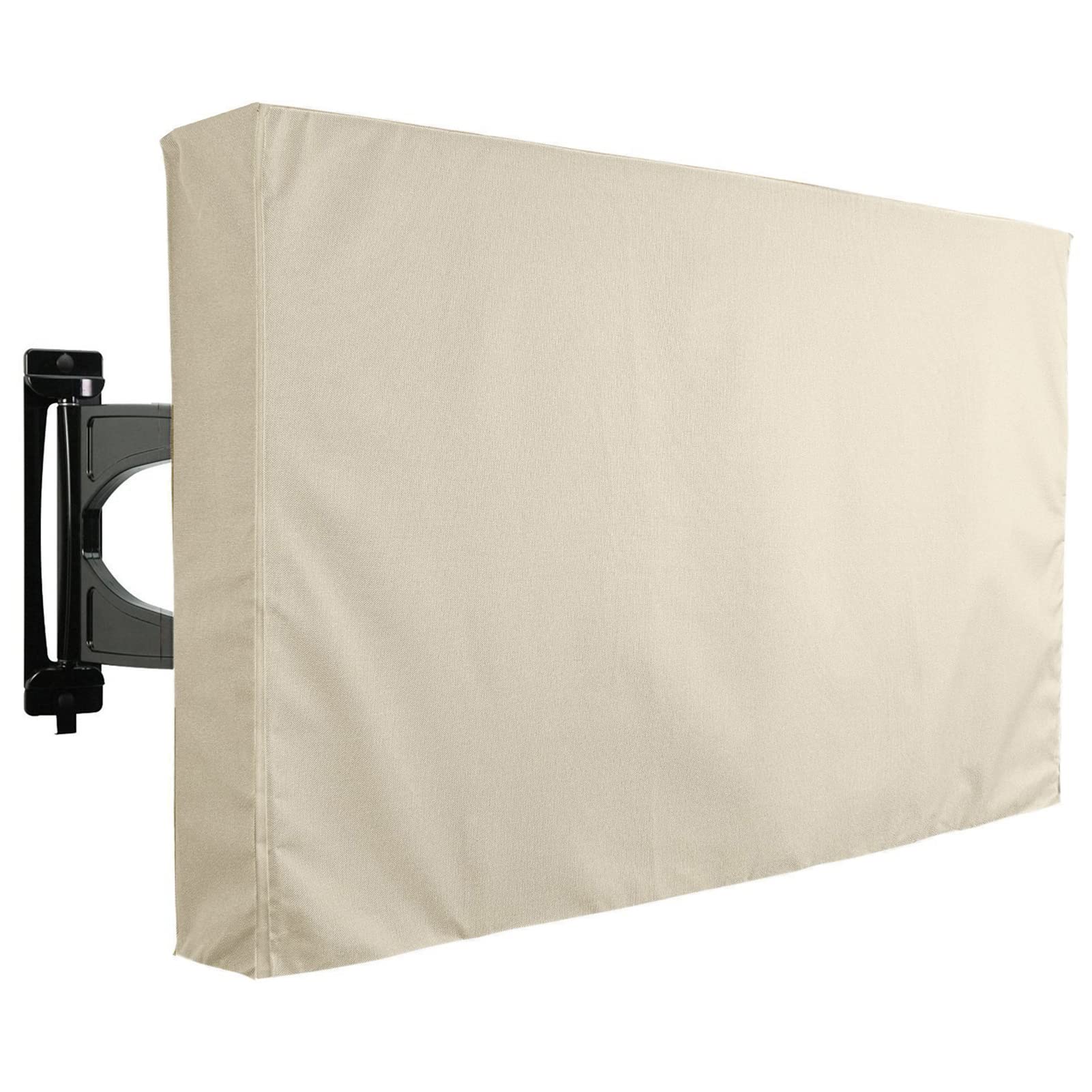 Copertura Esterna TV Impermeabile e Resistente alle intemperie, Protezione dello Schermo TV per TV da 30-70 Pollici, per TV a Schermo Piatto LCD LED Esterna,Beige b,46 to 48 inch