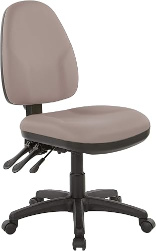 Office Star - Silla ergonómica de oficina de doble función con respaldo acolchado ajustable y soporte lumbar integrado, sin brazos, tela Dillon