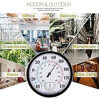 Vista 7 de Lirches - Termómetro para interiores y exteriores, higrómetro, termómetro de pared para exteriores, números grandes, termómetros decorativos