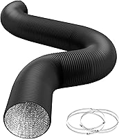 Vista 11 de HealSmart - Conducto flexible de aluminio de 6" y 2,44 metros, protección resistente de cuatro capas con 2 abrazaderas para conductos, manguera