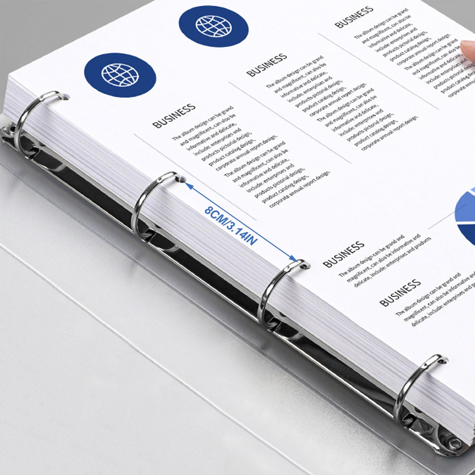 A4 Presentation Ring Binders, 1.5 Inch D Ring Display Folders with 220 Sheet Capacity, Professional Plastic Folders for Documents, Contracts & School Supplies - 4 Pack - 12x10 in - Image 4