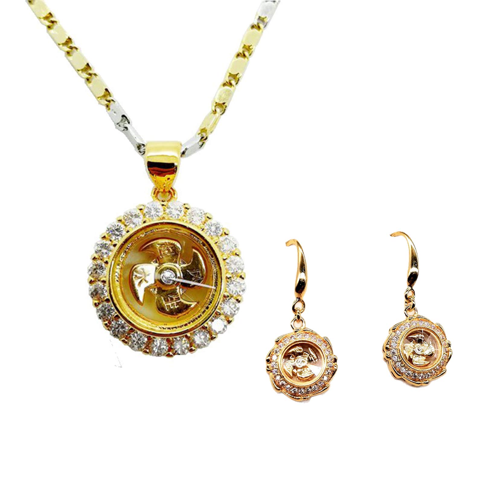 Gold Rotating Windmill Pendant 