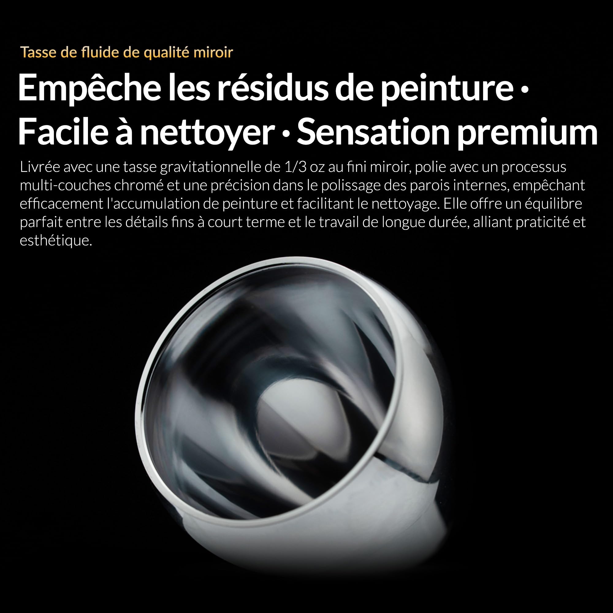 Gaahleri Seeker double action, gravité, buse 6 pos, aig./buses 0,3 & 0,5 mm, godet 1/3 oz, poignée ergo. Maquettes & peinture art