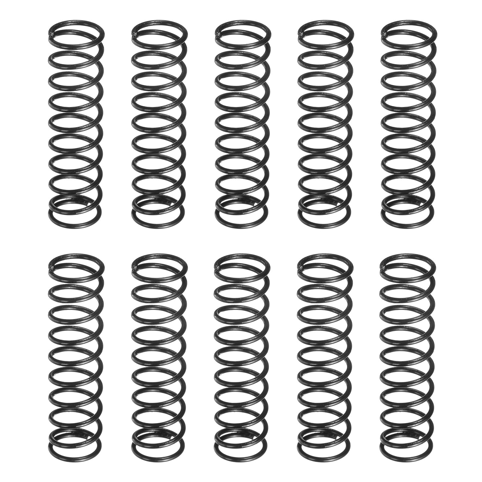Uxcell 10 Pcs Compression Springs - 1.2mm Wire, 16mm OD, 30mm Length, Spring Steel
