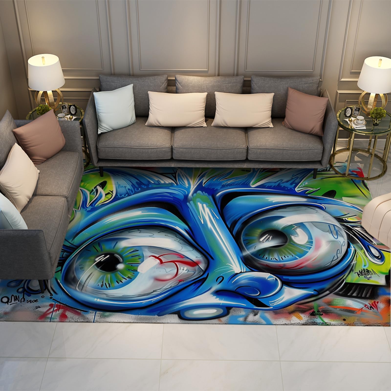 Tapis de dessin animé pour chambre d'enfant doux et antidérapant lavable 120x160cm
